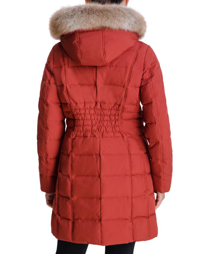 Michael Kors Faux-Fur-Trim Hooded Down Coat, Created for Macy's & Reviews - Coats - Women - Macy's