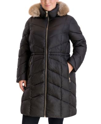 michael kors plus size hooded puffer coat