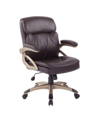Офисное кресло для руководителей OSP Home Furnitures с низкой спинкой коричневого цвета