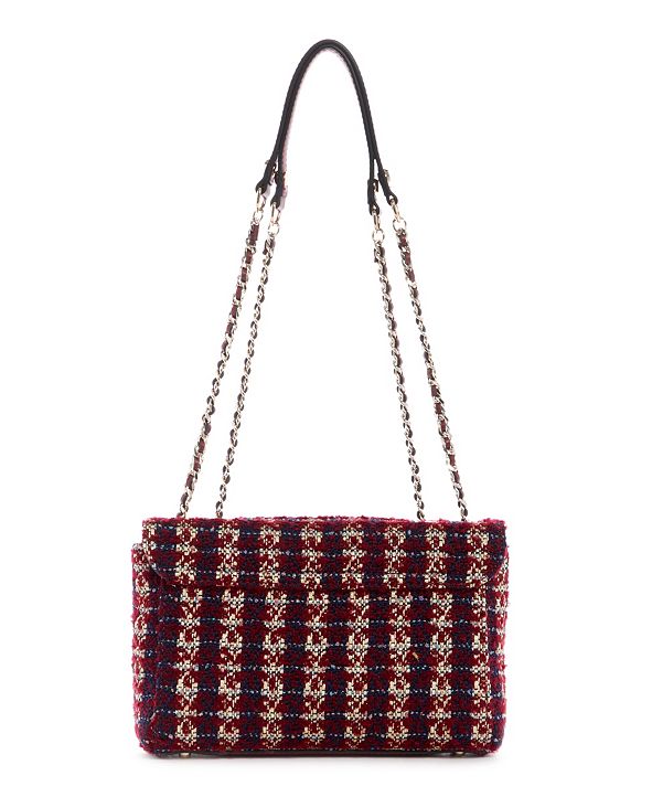 GUESS Cessily Tweed Convertible Shoulder Bag & Reviews - Handbags ...