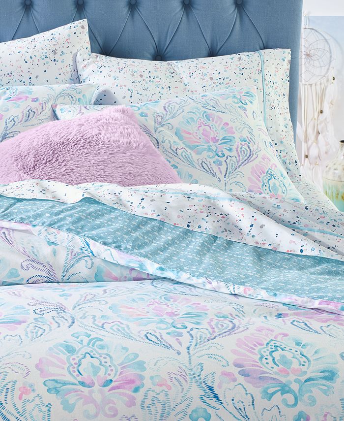Martha Stewart Collection Reversible 3 Pc Watercolor Damask Print King Comforter Set Created For Macy S Reviews Comforters Fashion Bed Bath Macy S Woven damask design shams with extra padding for extra body and hidden zipper closure bedskirt with vertical 3d woven stripes polyester dry clean queen set includes: reversible 3 pc watercolor damask print king comforter set created for macy s