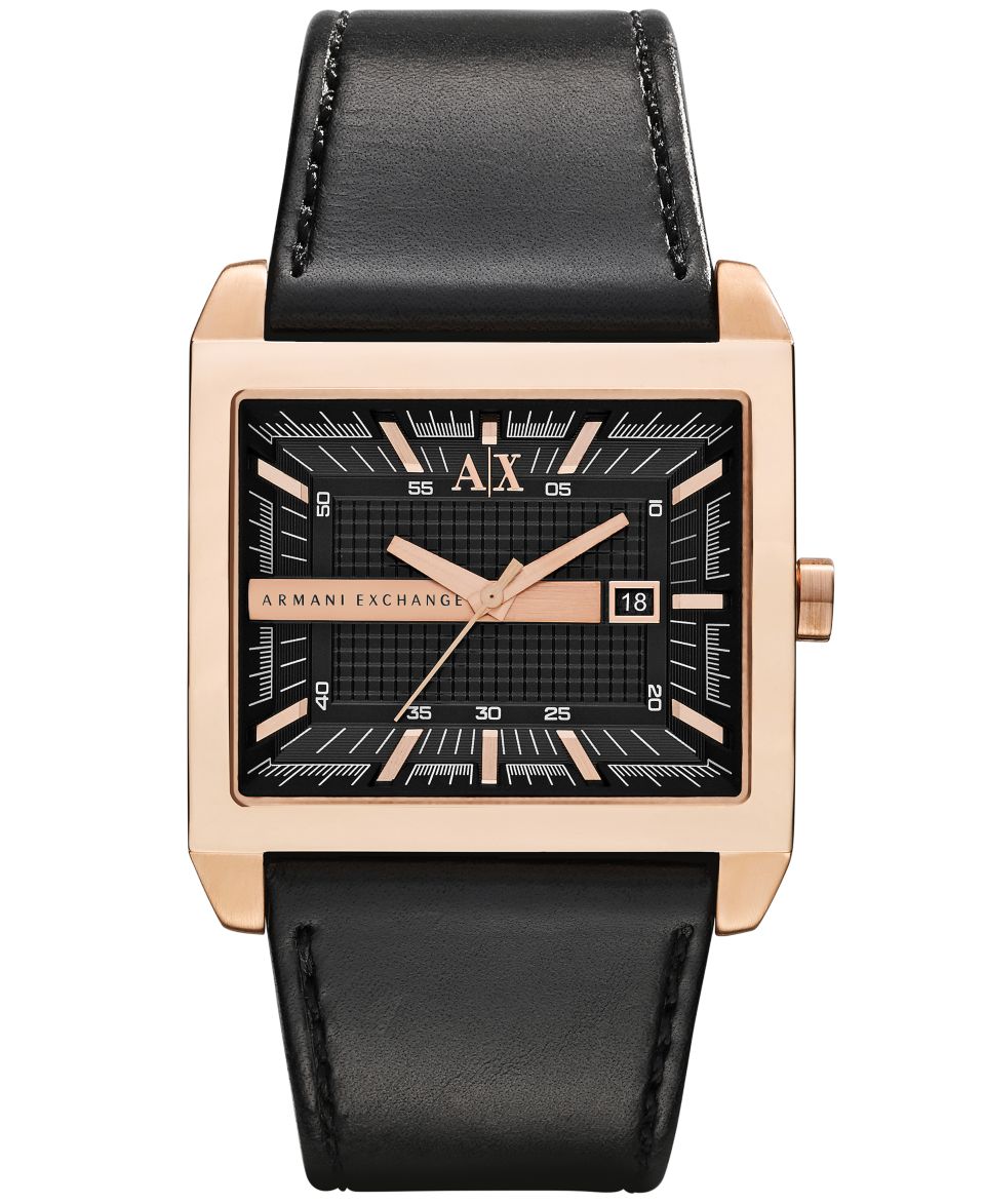 AX Armani Exchange Watch, Mens Brown Leather Strap 36x43mm AX2204   Watches   Jewelry & Watches