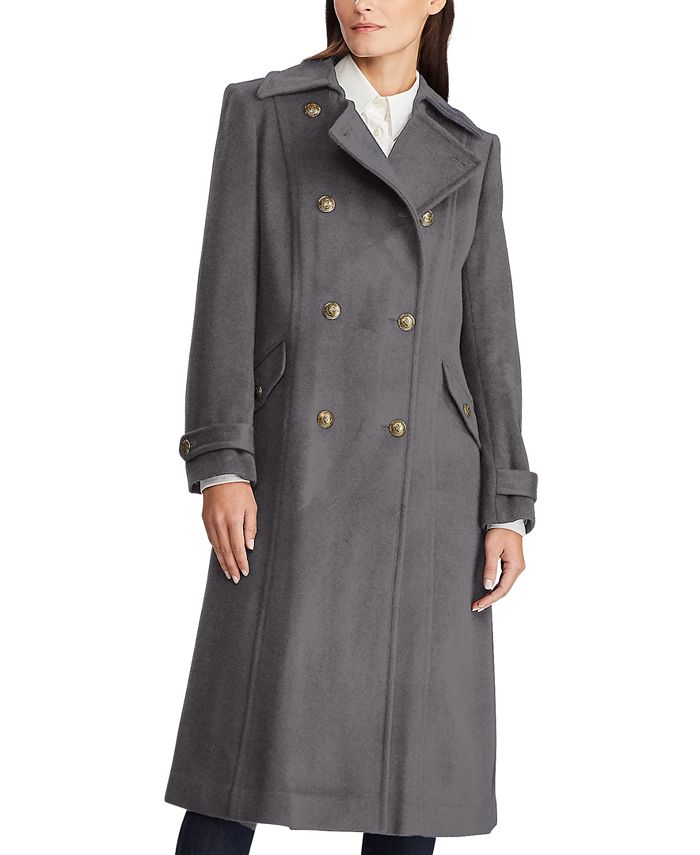 Lauren Ralph Lauren Double-Breasted Wool-Blend Coat & Reviews - Coats ...