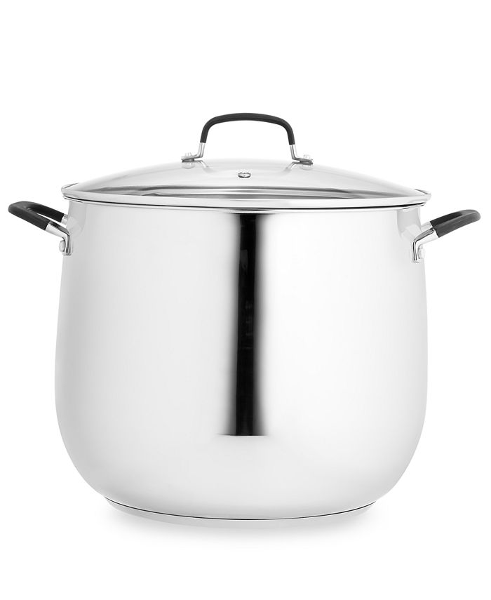 Belgique Stainless Steel 20Qt. Covered Stock Pot, Created for Macy's