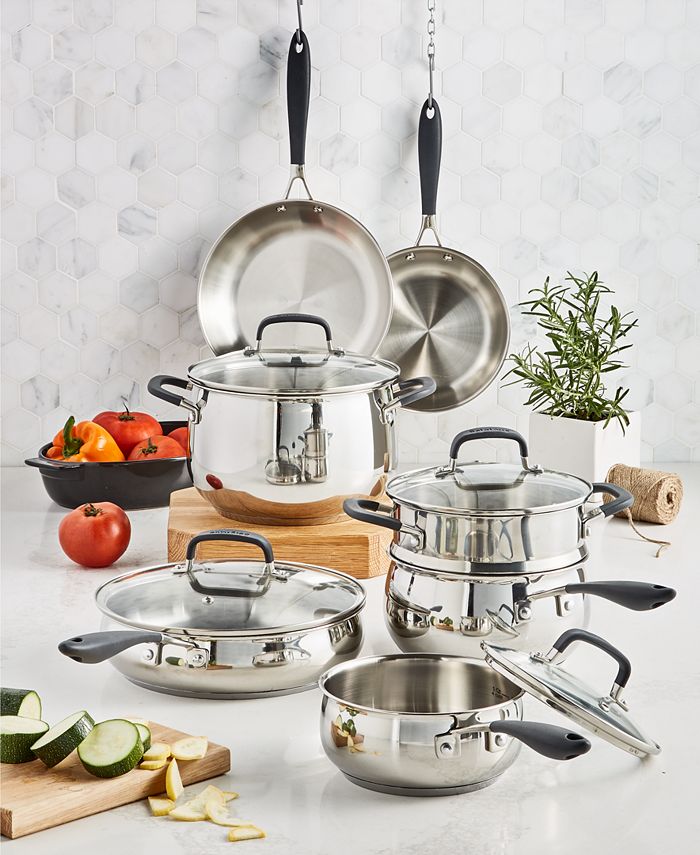 Belgique Stainless Steel 12-Pc. Cookware Set, Created for Macy's Belgique Stainless Steel Cookware Reviews