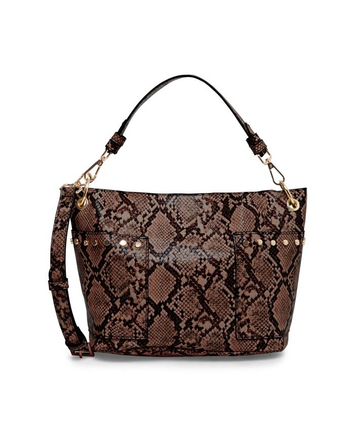 Steve Madden Luxury Snake-Print Bucket Bag & Reviews - Handbags ...
