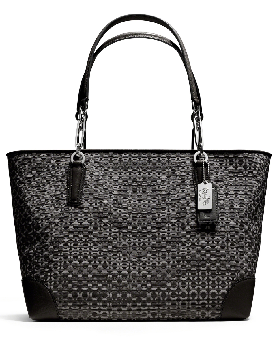 COACH MADISON EAST/WEST TOTE IN NEEDLEPOINT OP ART FABRIC   COACH   Handbags & Accessories
