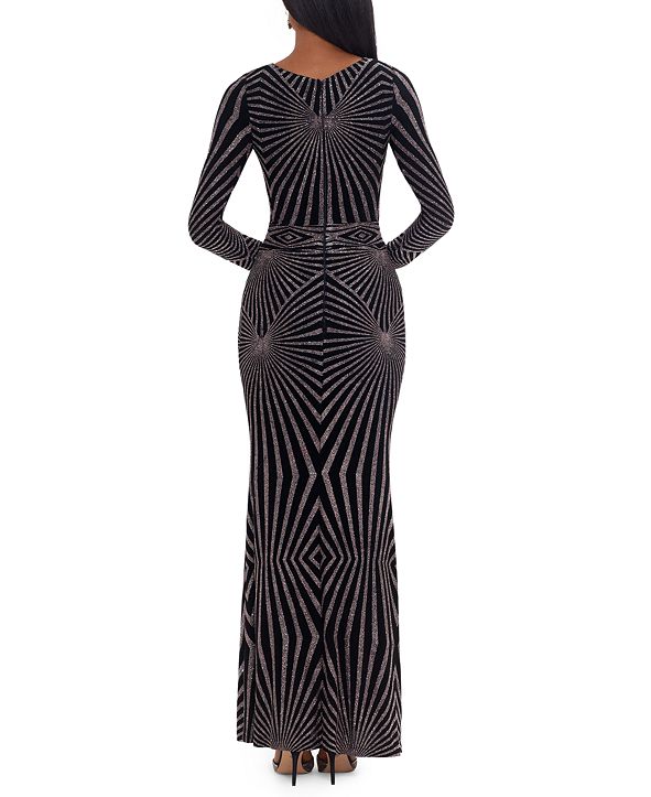 betsy and adam glitter print gown