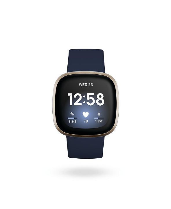 Fitbit Versa 3 Midnight Blue Strap Smart Watch 39mm & Reviews - Watches - Jewelry & Watches - Macy's