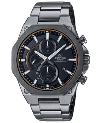 casio edifice chronograph gunmetal steel bracelet watch