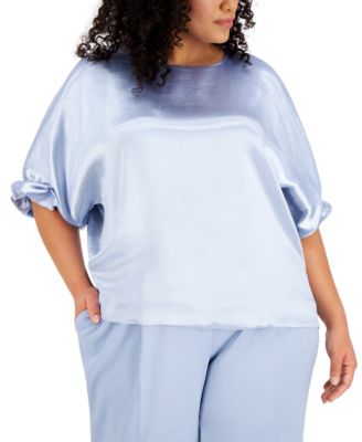 macys plus size white blouses