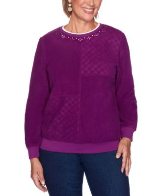 Alfred Dunner Petite Patchwork Pullover Reviews Tops Petites Macy S