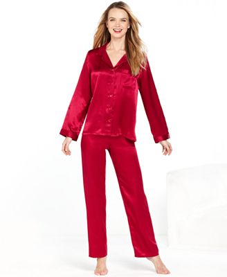 Charter Club Luxe Collection Silk Jacquard Top and Pajama Pants ...