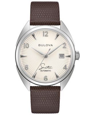 Мужские часы Bulova Frank Sinatra с автоматическим управлением на коричневом кожаном ремешке 39 мм