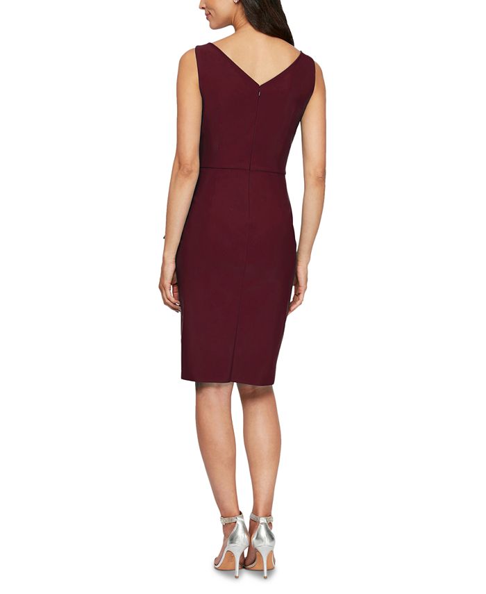 alex evenings side ruched embellished cuff gown