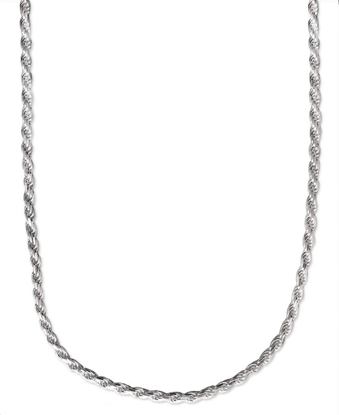Macy's Men's Sterling Silver Necklace, 22" 41/2mm Rope Chain & Reviews