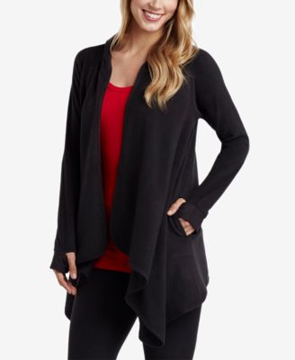 women's cuddl duds softwear hooded wrap cardigan