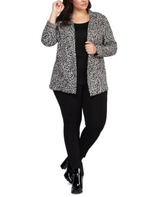 plus size leopard cardigans