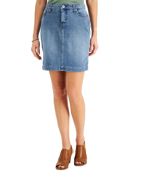 Style & Co Basic Denim Skirt, Created for Macy's & Reviews - Skirts ...