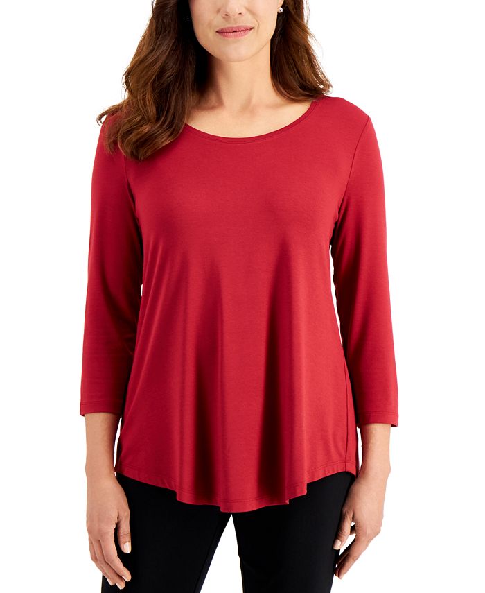 JM Collection 3/4-Sleeve Top, Created for Macy's & Reviews - Tops ...