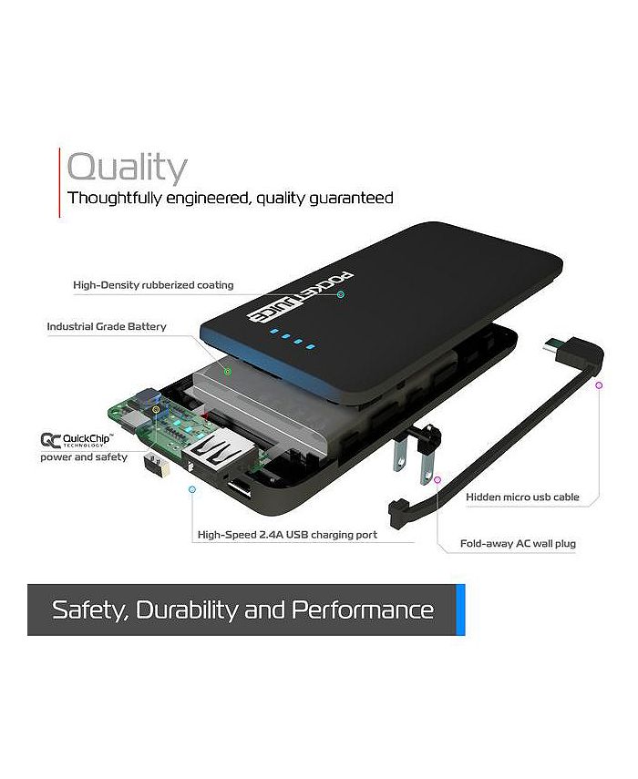 Tzumi PocketJuice Endurance AC Mini Portable Charger 8,000 mAh Power