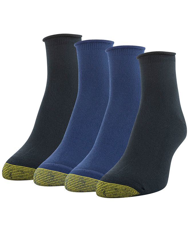 Gold Toe Women's Solid Roll Top 4pk Quarter Socks & Reviews Handbags & Accessories Macy's