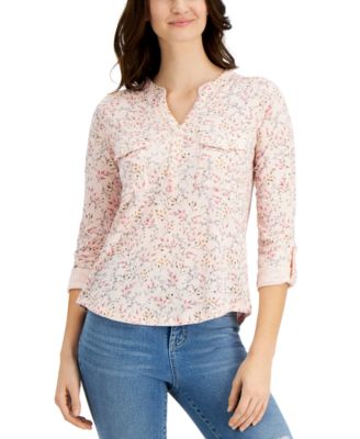 Style \u0026 Co Petite Cotton Printed Top 