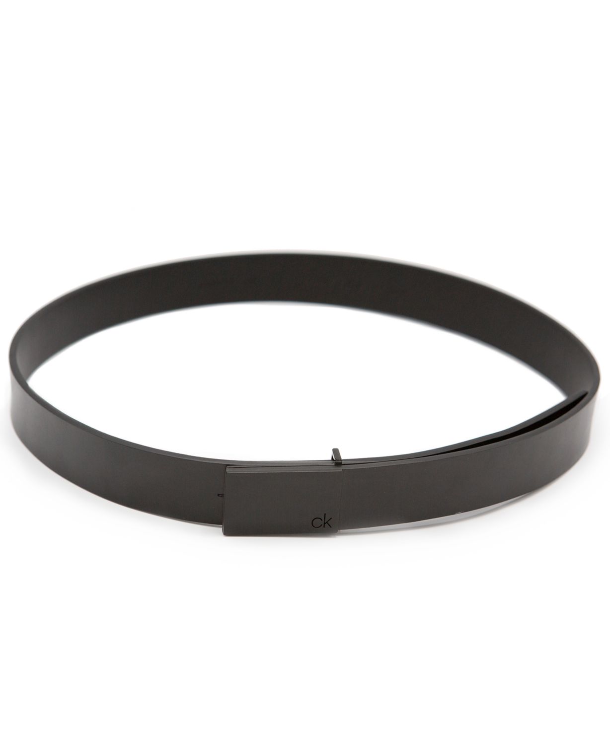 Calvin Klein Men's Flat Strap Leather Belt & Reviews - All Accessories - Men - Macy's