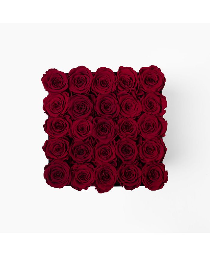 Infinity Roses Square Box Of 25 Red Real Roses Preserved To Last Over A Year Reviews All Live Plants Home Decor Macy S