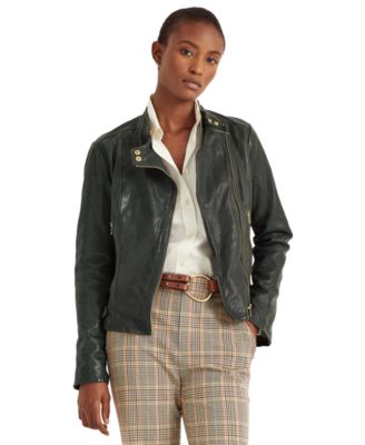 macy's polo leather jacket