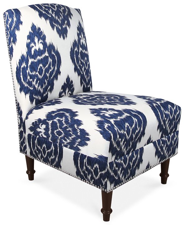 Skyline Barstow Blue Diamonds Fabric Accent Chair, Quick Ship, Created