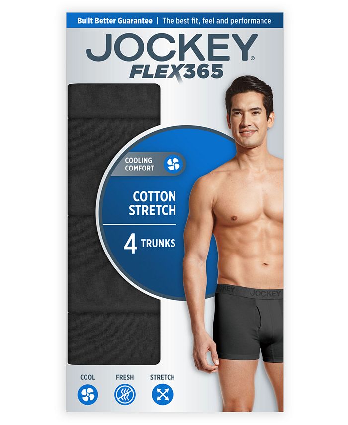 Jockey Flex 365 Cotton Stretch Trunk 4 pack & Reviews - Underwear ...