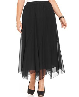 NY Collection Plus Size Chiffon Maxi Skirt - Skirts - Plus Sizes - Macy's