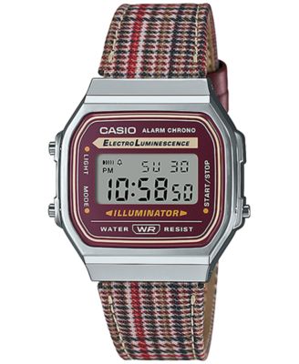 casio digital leather watch in cream