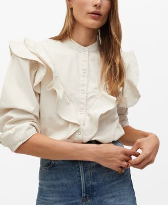 ruffled cotton blouse
