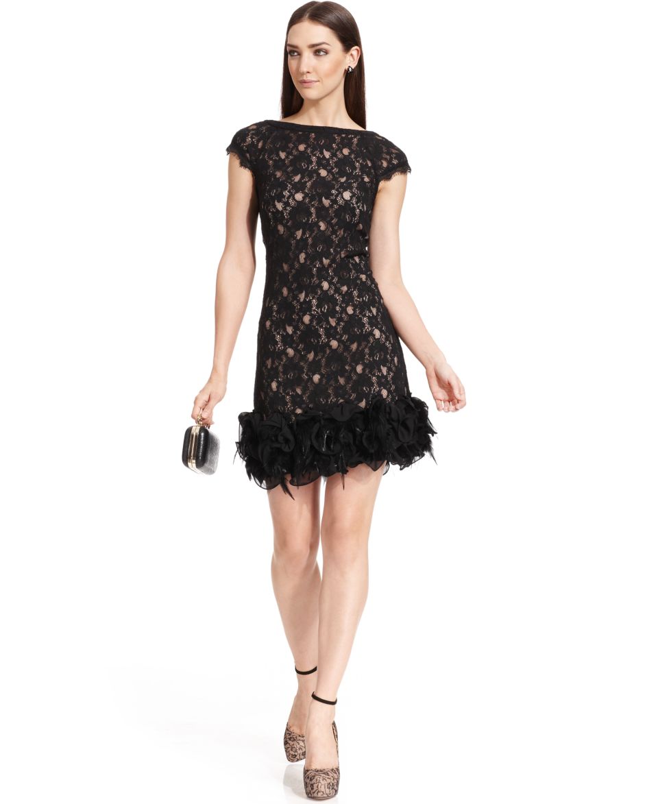 Jessica Simpson Cap Sleeve Tiered Lace Dress   Dresses   Women   