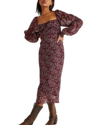 macys midi dresses with sleeves