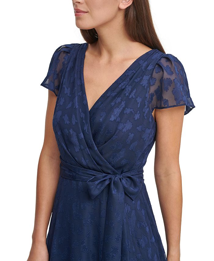 DKNY Flutter-Sleeve Wrap Dress & Reviews - Dresses - Women - Macy's