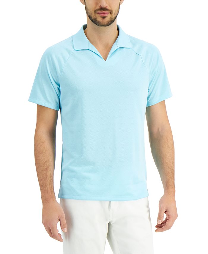 Alfani Men's Textured Johnny Collar Polo Shirt, Created for Macy's ...