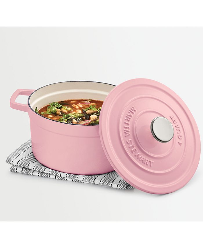 Martha Stewart Collection 4 Qt Enameled Cast Iron Round Dutch Oven Created For Macy S Reviews Cookware Kitchen Macy S