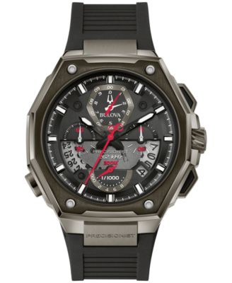 Мужские часы Bulova Precisionist X с черным каучуковым ремешком из EPDM, 44,5 мм