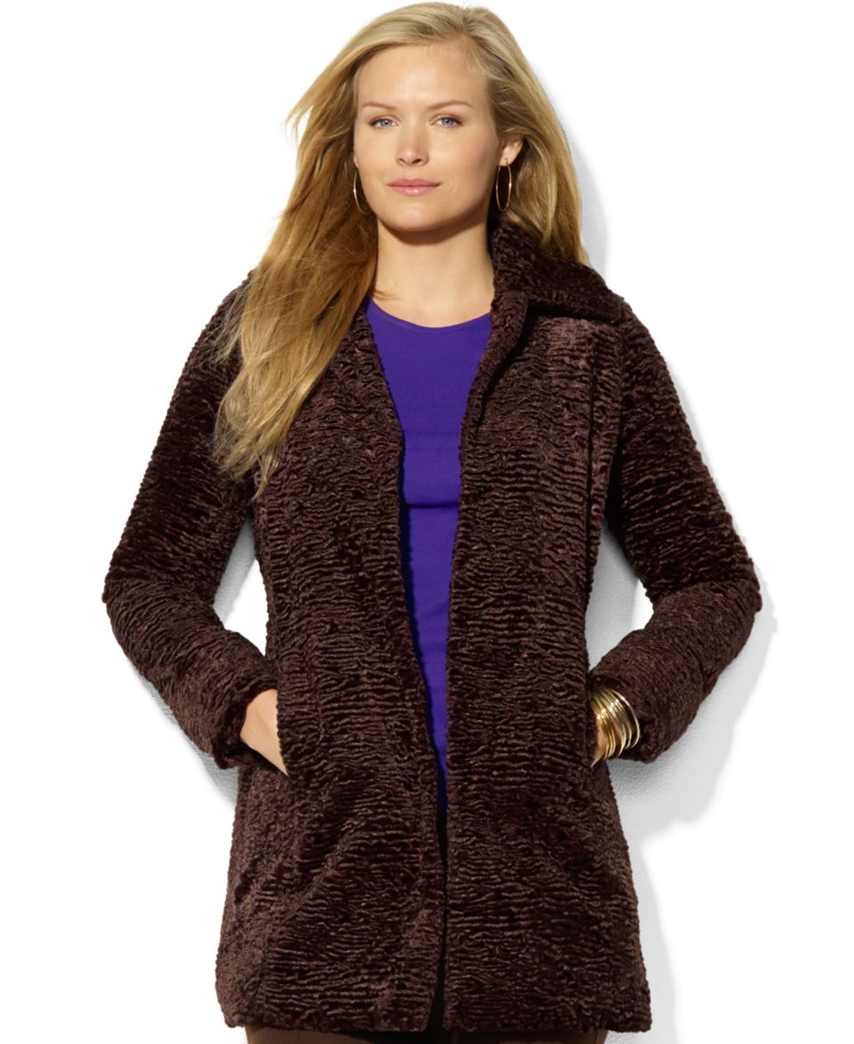 Lauren Ralph Lauren Plus Size Faux Persian Lambskin Coat   Jackets & Blazers   Plus Sizes