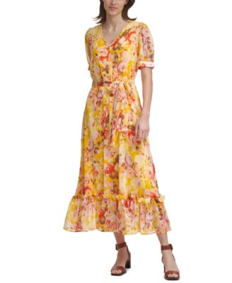 chiffon printed dress