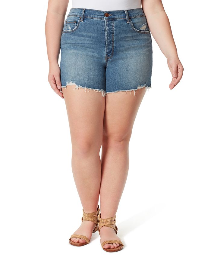Jessica Simpson Trendy Plus Size Infinite High Waist Shorts Reviews Trendy Plus Sizes Plus Sizes Macy S