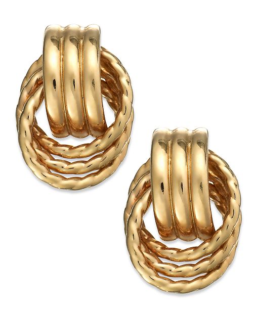 Macy S 14k Gold Door Knocker Earrings Reviews Earrings Jewelry Watches Macy S