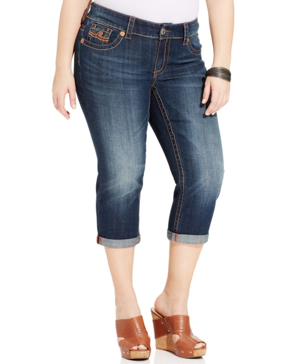 Seven7 Jeans Plus Size Cropped Jeans, Archer Wash   Jeans   Plus Sizes