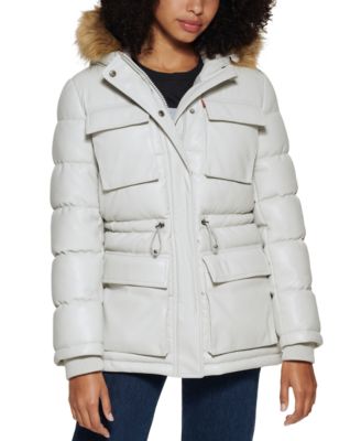 levi's faux leather puffer