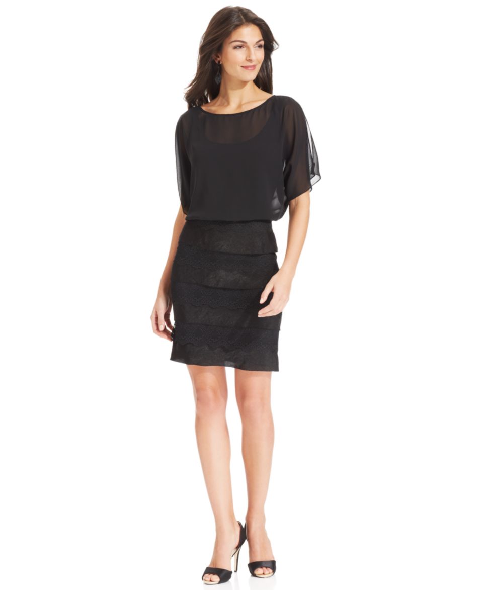 Betsy & Adam Split Sleeve Blouson Dress   Dresses   Women