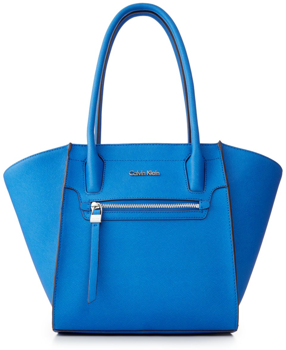 Calvin Klein Saffiano Leather Colorblock Tote   Handbags & Accessories