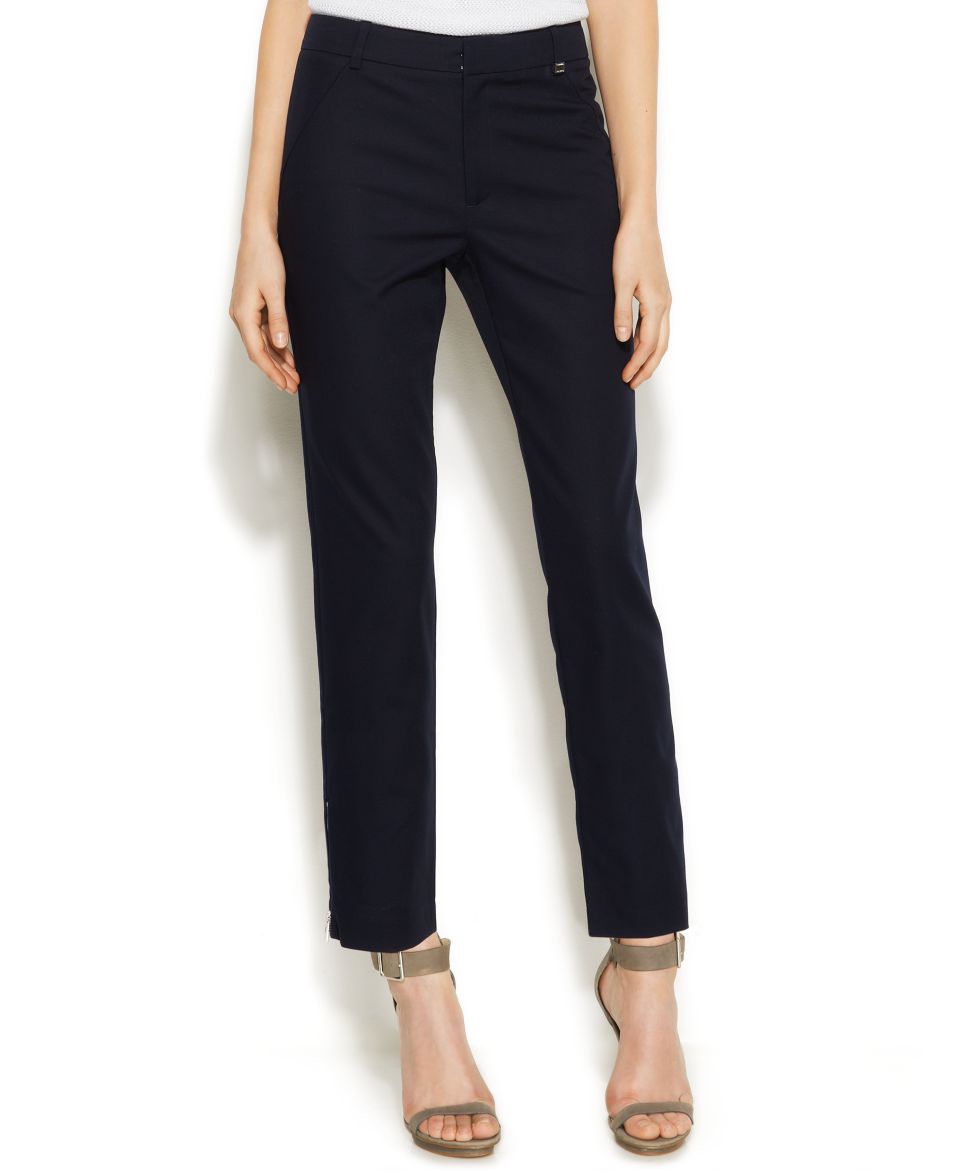 Calvin Klein Straight Leg Tech Stretch Ankle Pants   Pants & Capris   Women